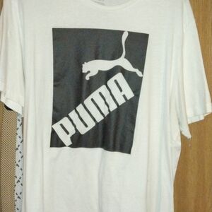 Puma White and Black Short Sleeve Tee - XL